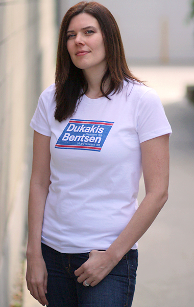 Michael Dukakis - Lloyd Bentsen 1988 Presidential Campaign T-Shirt - Womens