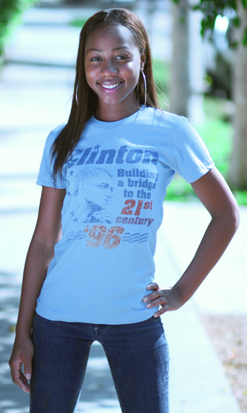 Bill Clinton 'Building a Bridge' 1996 Presidential Campaign T-Shirt - Womens