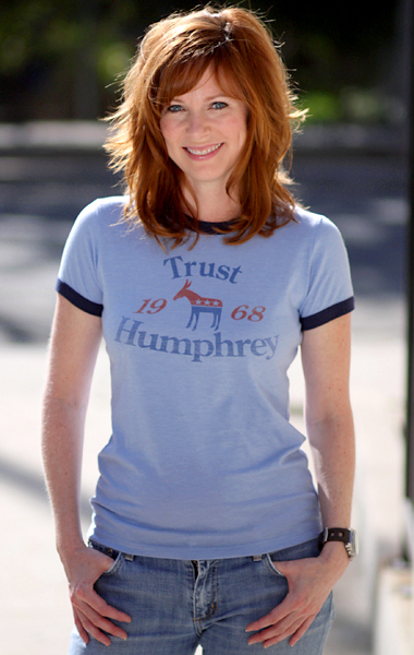 Hubert
Humphrey 'Trust Humphrey' 1968 Presidential Campaign T-Shirt - Womens
