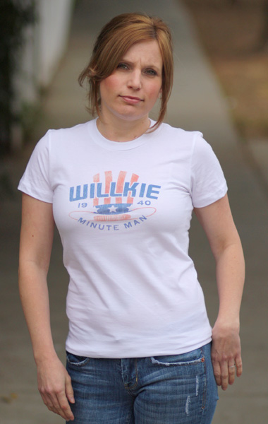 Wendell
Willkie 'Minute Man' 1940 Presidential Campaign T-Shirt - Womens